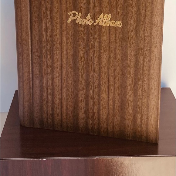 Wooden photo album - Golden brown vintage design - Picture 4 of 8